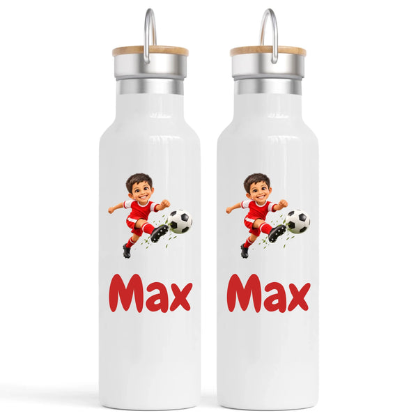 Personalised Football Star Kids Photo Nomad Bottle, 750ml