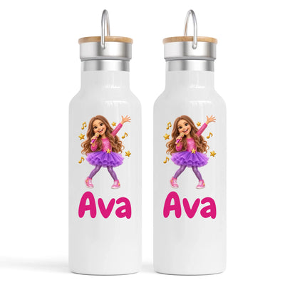 Personalised Pop Star Kids Cartoon Nomad Drink Bottle from Your Photo