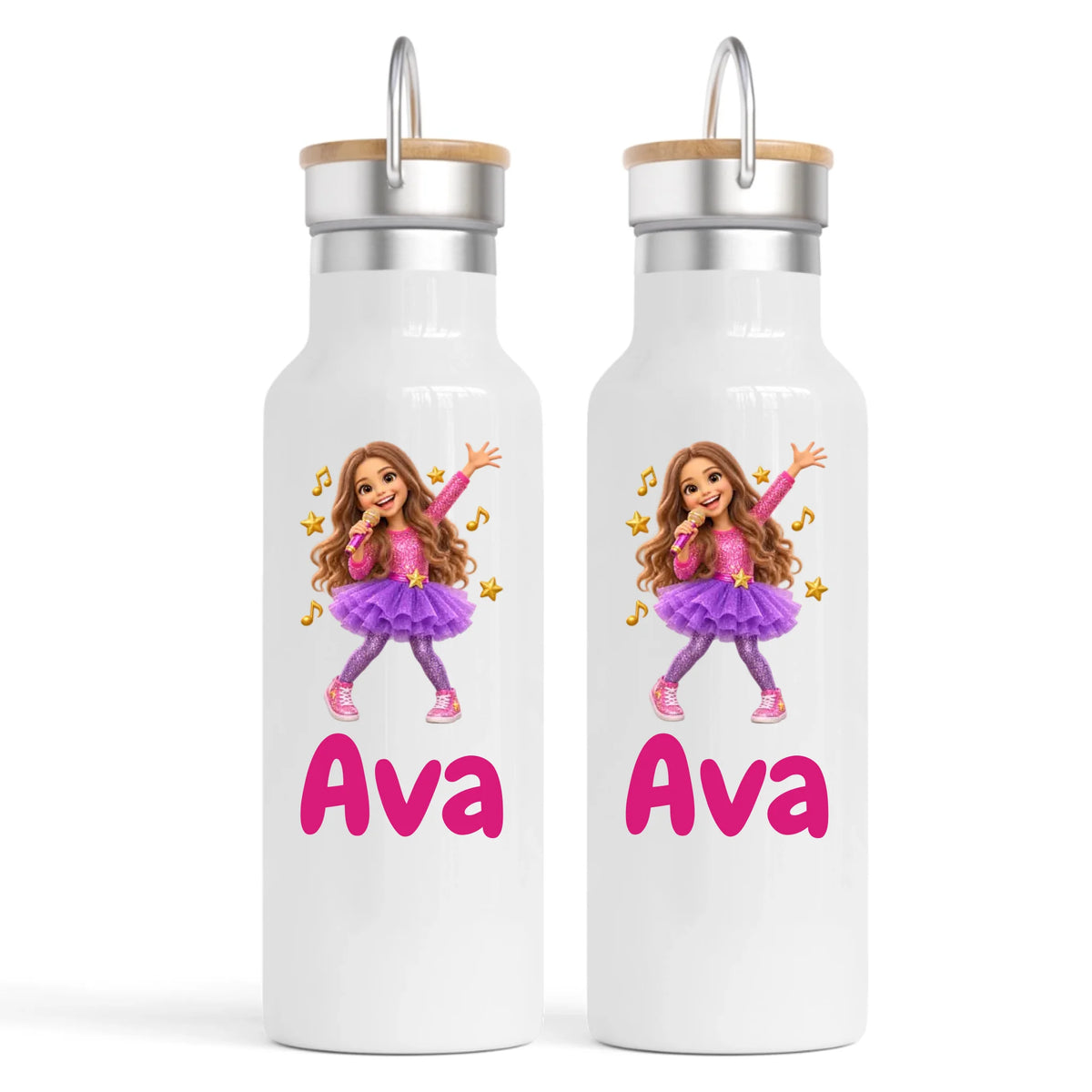 Personalised Pop Star Kids Photo Nomad Bottle