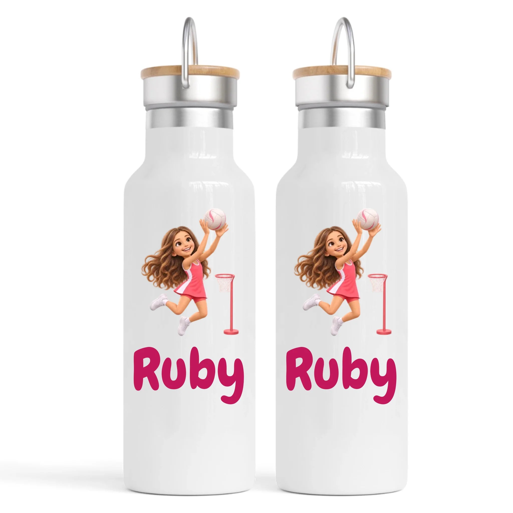 Personalised Netball Star Kids Photo Nomad Bottle