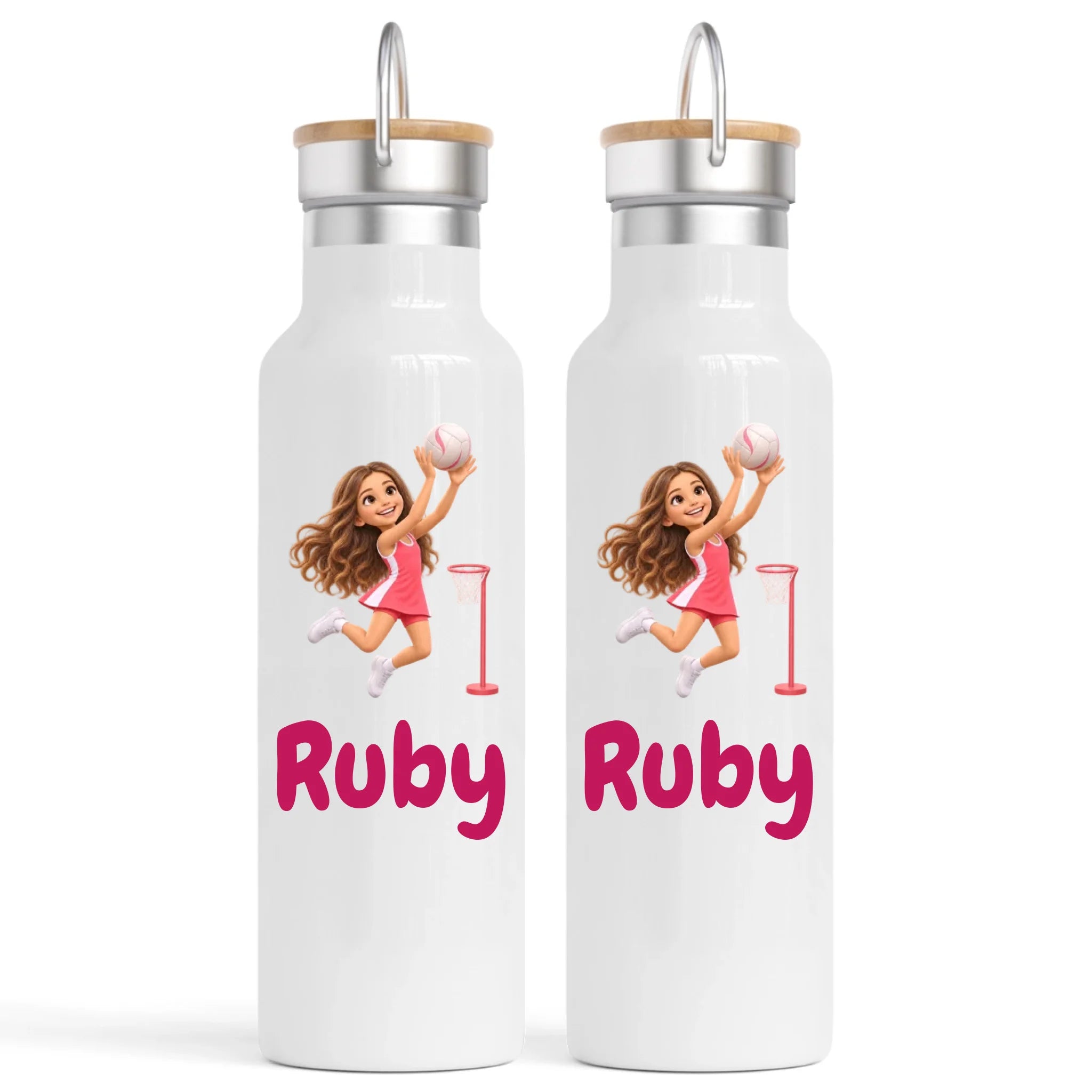 Personalised Netball Star Kids Photo Nomad Bottle, 750ml
