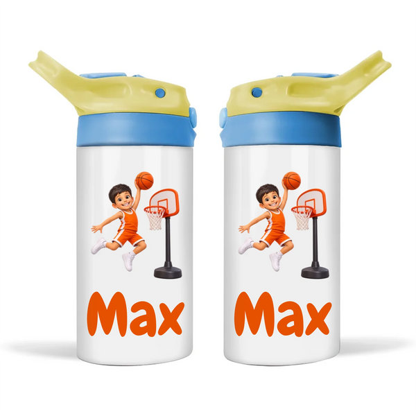 Personalised Basketball Star Kids Photo Sippy Drink Bottle