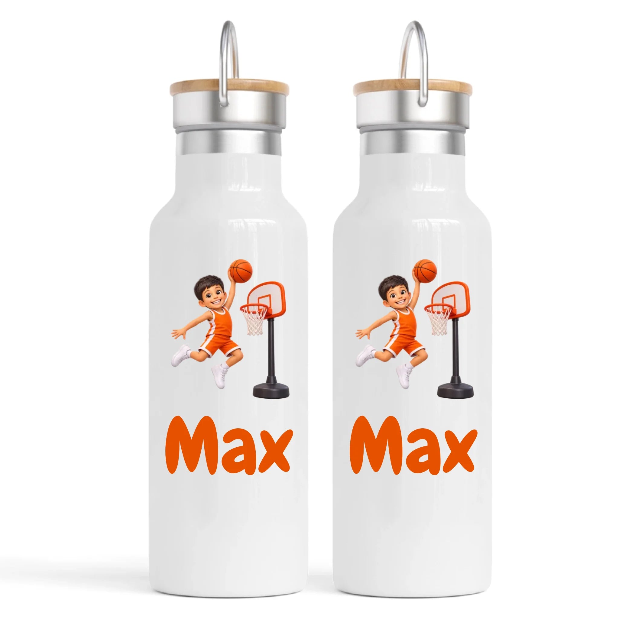 Personalised Basketball Star Kids Photo Nomad Bottle