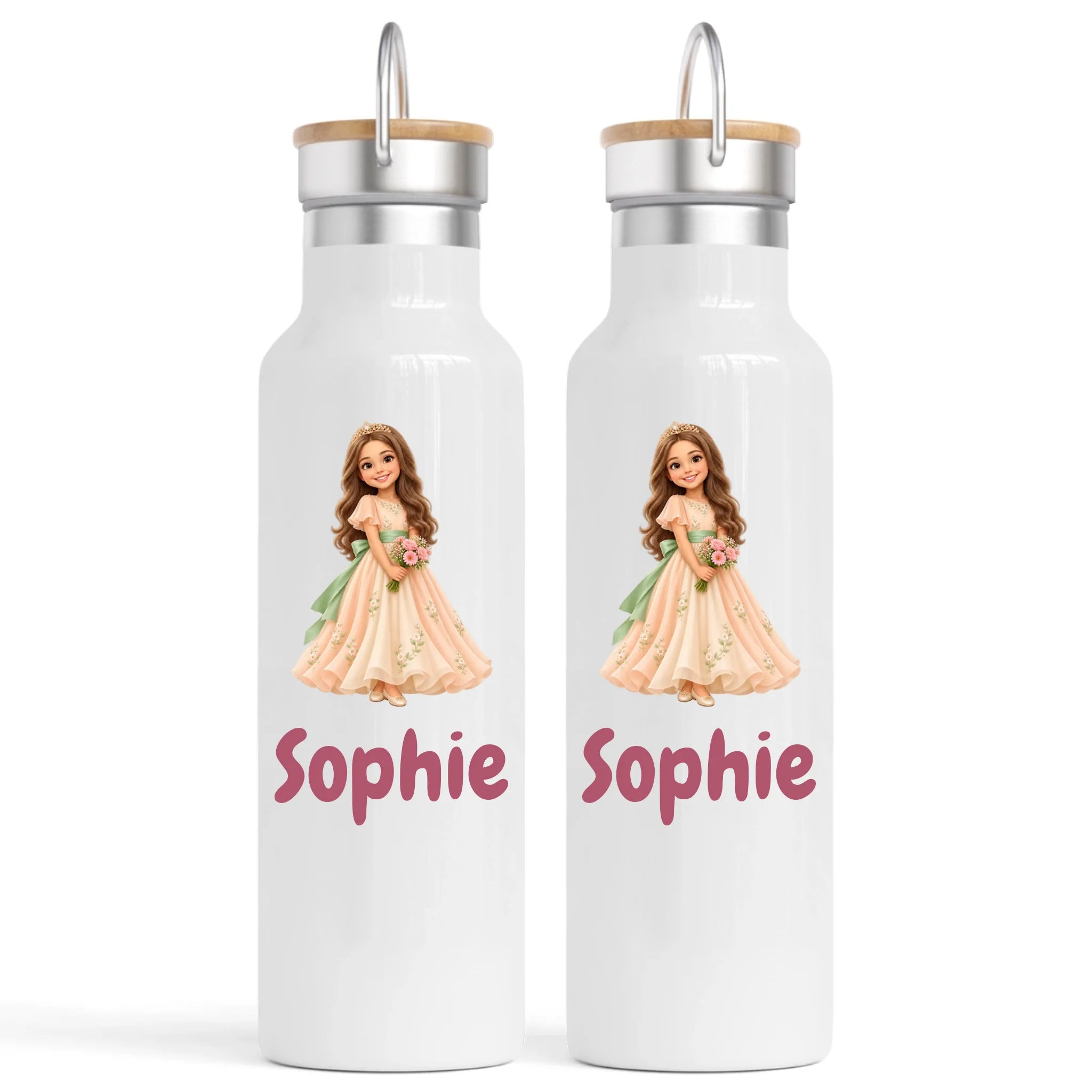 Personalised Storybook Princess and Prince Kids Photo Nomad Bottle, 750ml