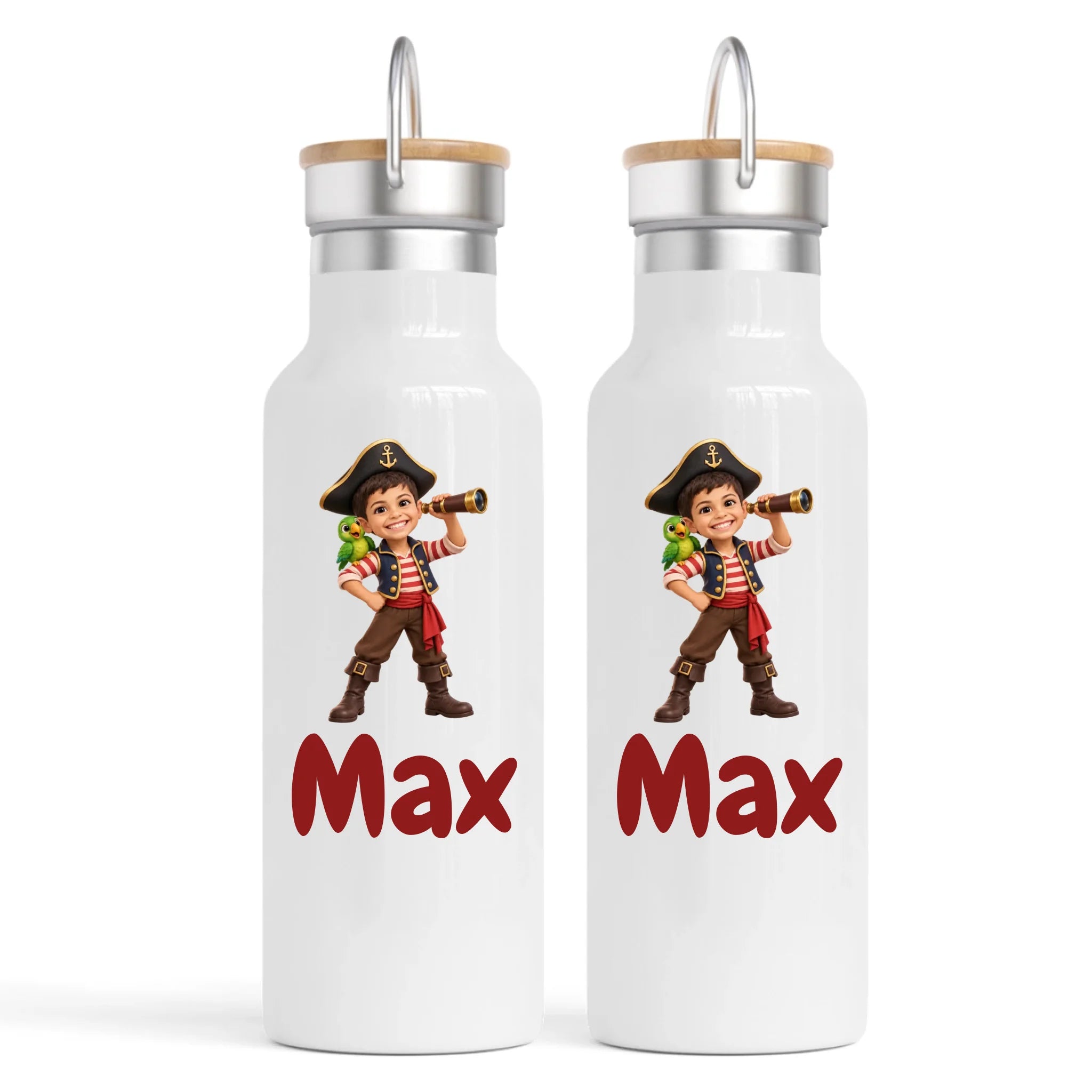 Personalised Pirate Captain Kids Photo Nomad Bottle