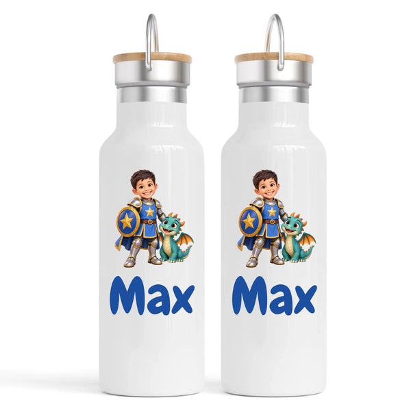 Personalised Knight and Dragon Kids Photo Nomad Bottle