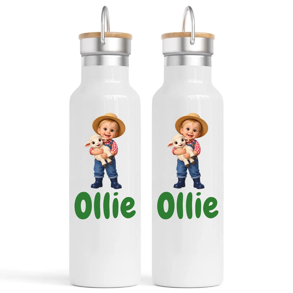 Personalised Little Farmer Kids Photo Nomad Bottle, 750ml