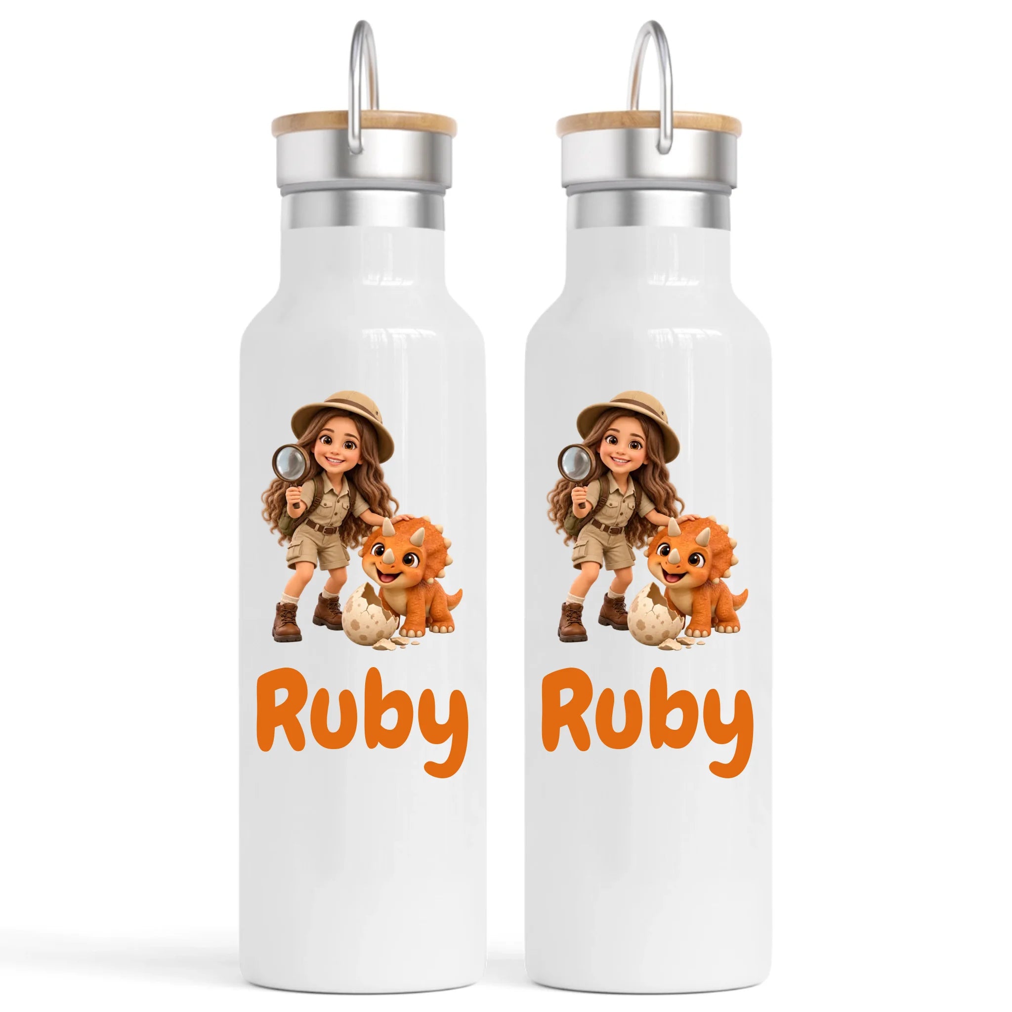 Personalised Dino Explorer Kids Photo Nomad Bottle, 750ml