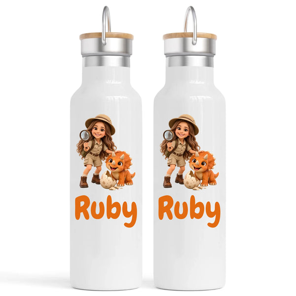 Personalised Dino Explorer Kids Photo Nomad Bottle, 750ml