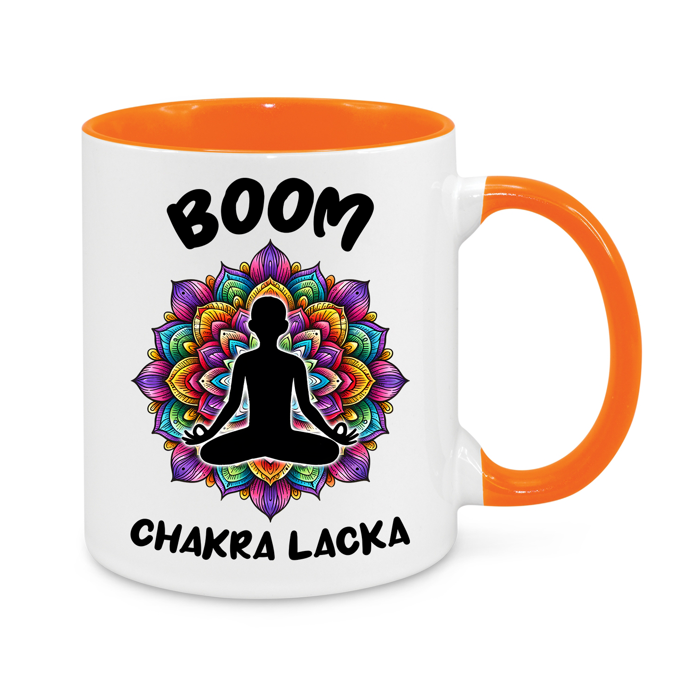 🧘‍♂️ Boom Chakra Lacka Mug – Funny & Spiritual Coffee Cup for Yoga Lovers ☕✨