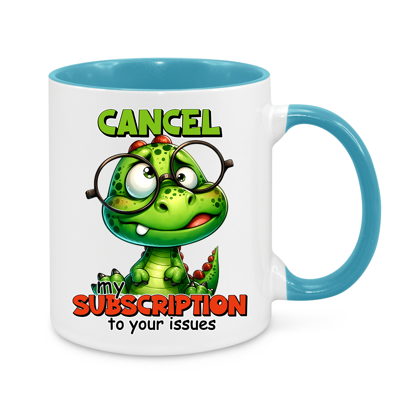 Cancel My Subscription Mug – Funny Dinosaur Coffee Cup – Sarcastic & Witty Gift for Work & Home