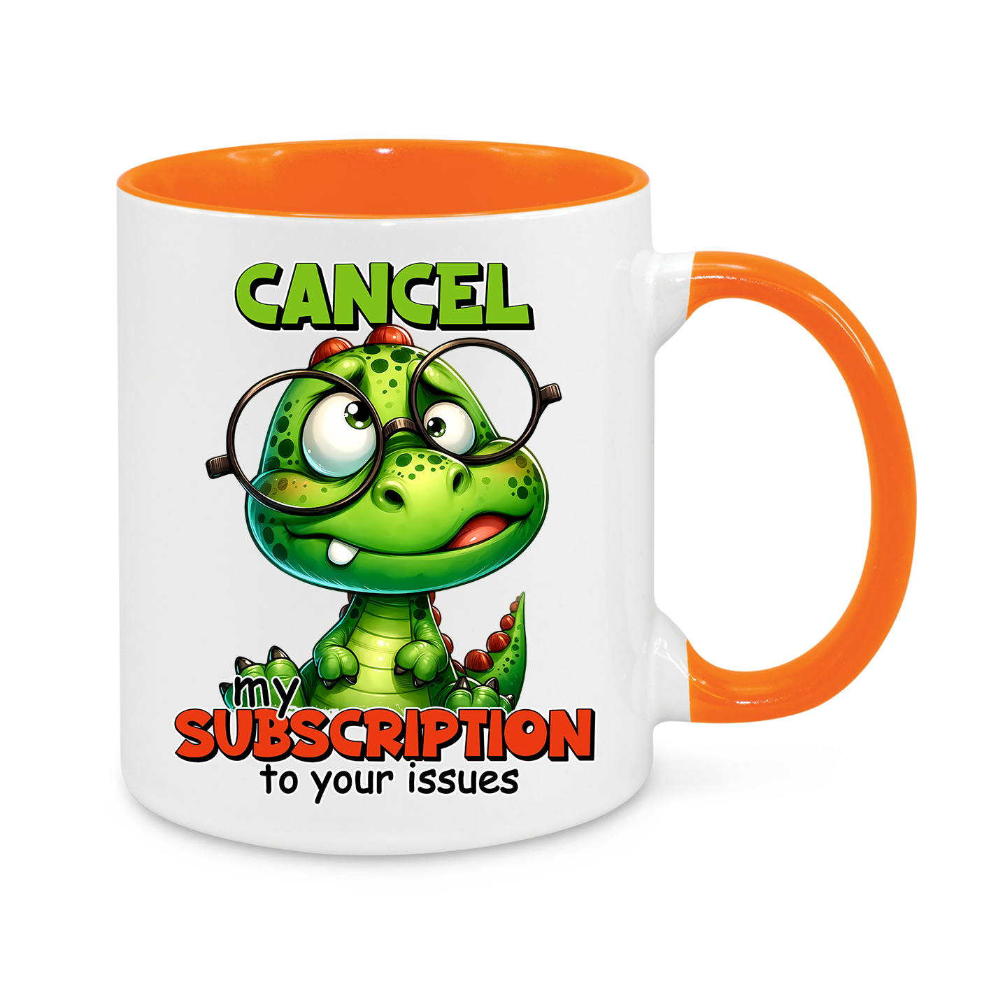 Cancel My Subscription Mug – Funny Dinosaur Coffee Cup – Sarcastic & Witty Gift for Work & Home