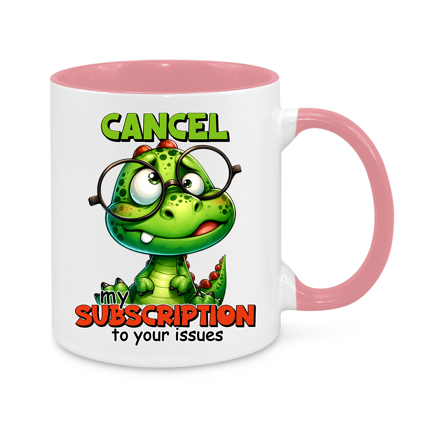 Cancel My Subscription Mug – Funny Dinosaur Coffee Cup – Sarcastic & Witty Gift for Work & Home