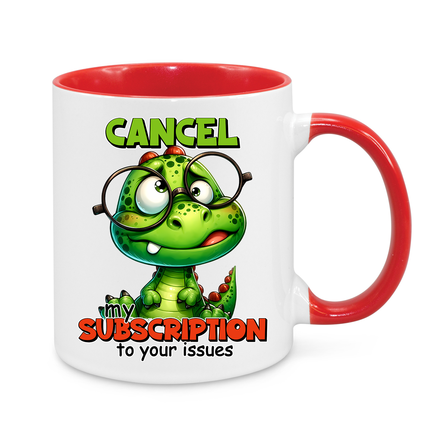 Cancel My Subscription Mug – Funny Dinosaur Coffee Cup – Sarcastic & Witty Gift for Work & Home