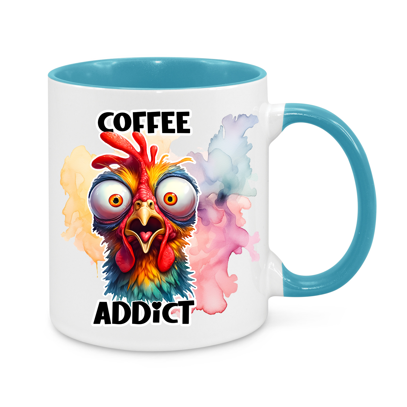 Coffee Addict Mug – Funny 11oz Rooster Coffee Cup – Perfect Gift for Caffeine Lovers & Morning Zombies