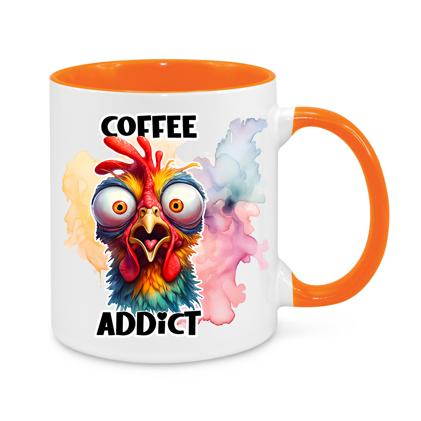 Coffee Addict Mug – Funny 11oz Rooster Coffee Cup – Perfect Gift for Caffeine Lovers & Morning Zombies