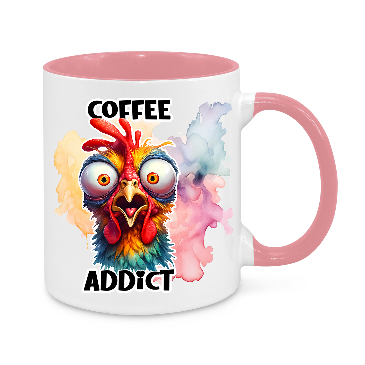 Coffee Addict Mug – Funny 11oz Rooster Coffee Cup – Perfect Gift for Caffeine Lovers & Morning Zombies