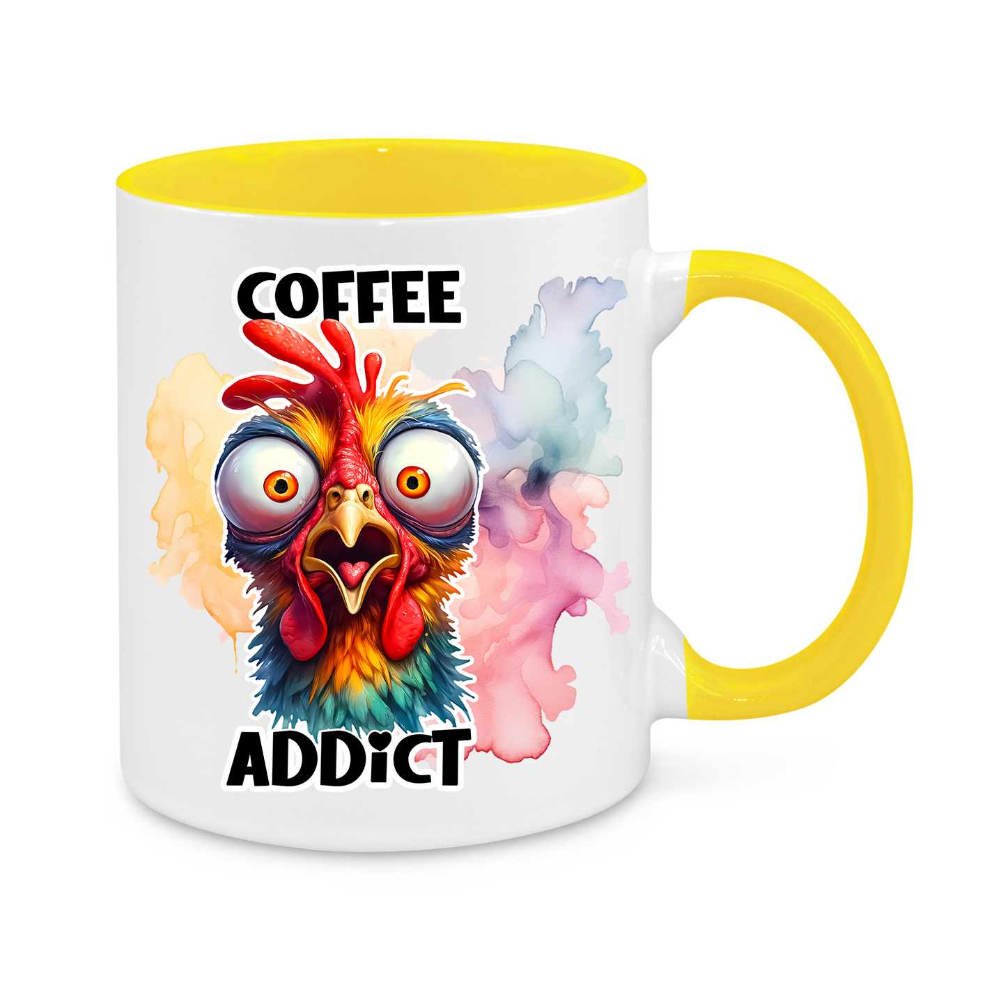 Coffee Addict Mug – Funny 11oz Rooster Coffee Cup – Perfect Gift for Caffeine Lovers & Morning Zombies