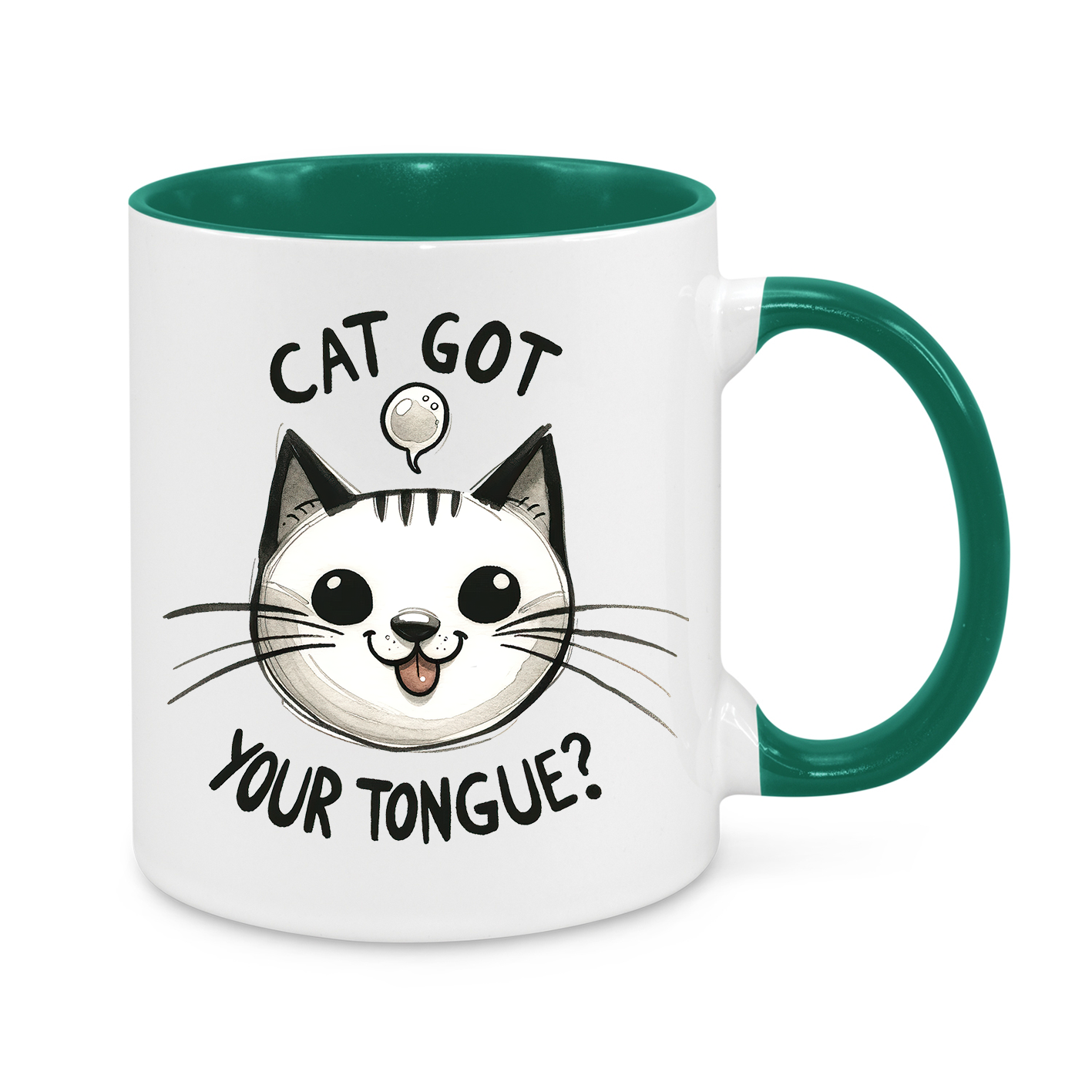 Cat Got Your Tongue? Mug – Funny 11oz Cat Lover Coffee Cup – Cute Gift for Pet Owners & Introverts
