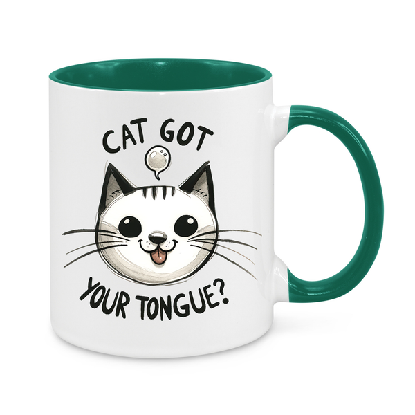 Cat Got Your Tongue? Mug – Funny 11oz Cat Lover Coffee Cup – Cute Gift for Pet Owners & Introverts