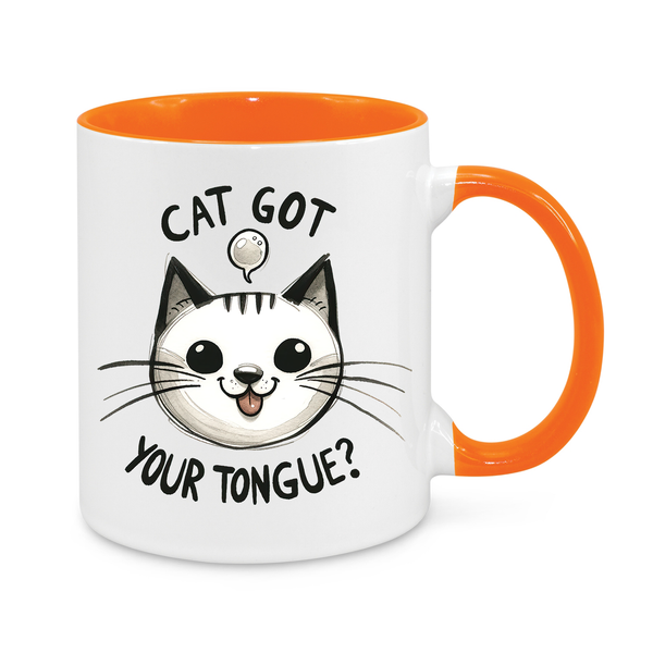 Cat Got Your Tongue? Mug – Funny 11oz Cat Lover Coffee Cup – Cute Gift for Pet Owners & Introverts
