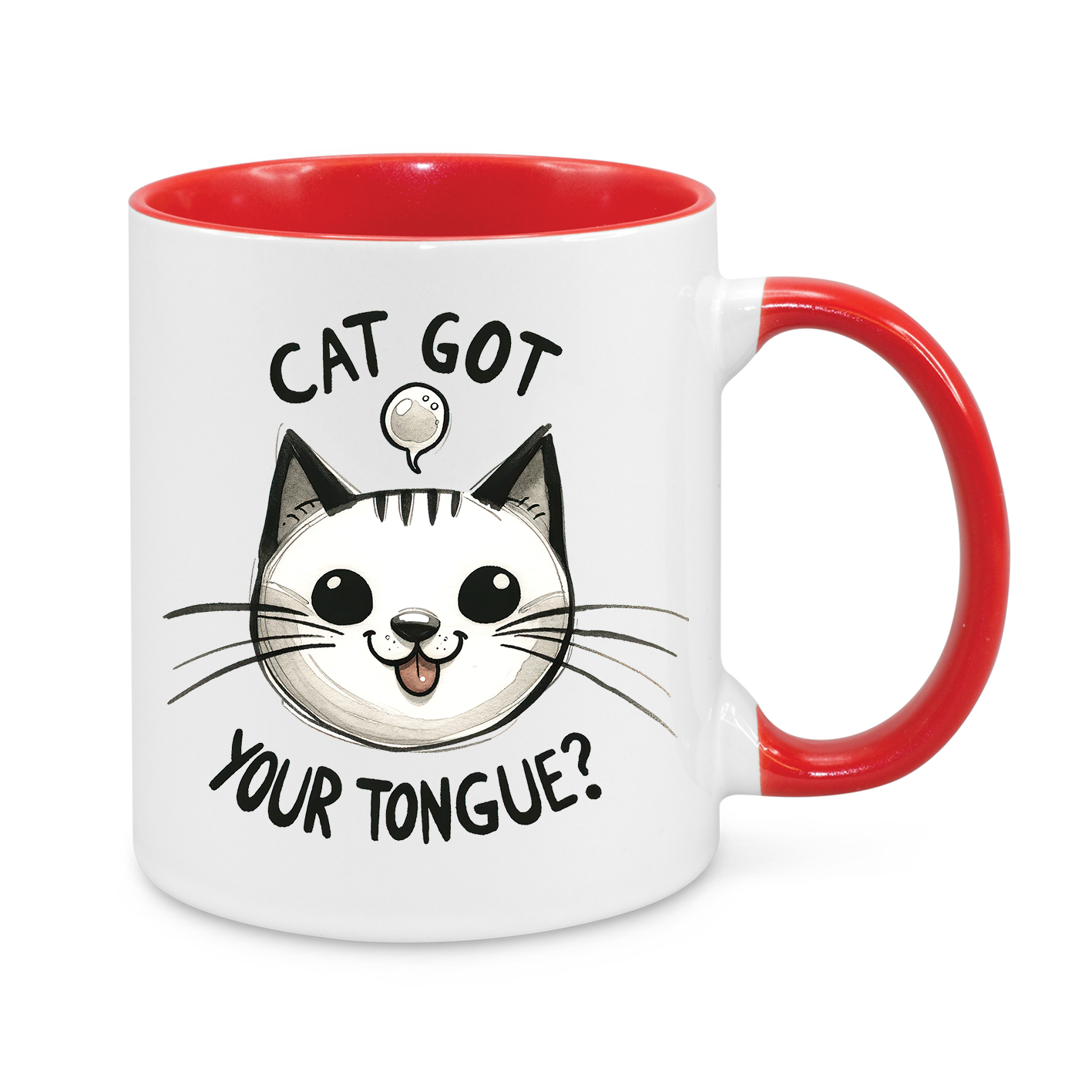 Cat Got Your Tongue? Mug – Funny 11oz Cat Lover Coffee Cup – Cute Gift for Pet Owners & Introverts