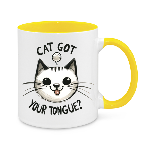 Cat Got Your Tongue? Mug – Funny 11oz Cat Lover Coffee Cup – Cute Gift for Pet Owners & Introverts