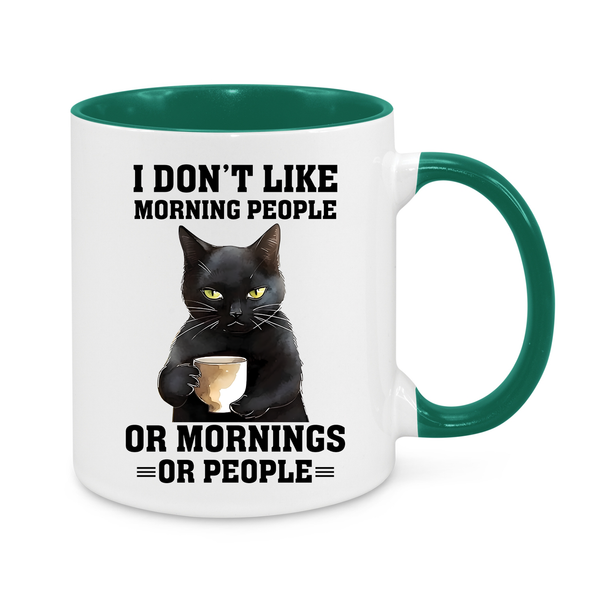 Grumpy Cat Mug – "I Don’t Like Morning People... Or Mornings... Or People" – Funny 11oz Coffee Cup – Perfect Gift for Cat Lovers & Coffee Addicts