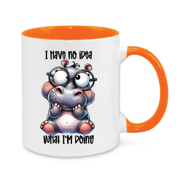 🤪 Funny Hippo Mug – "I Have No Idea What I’m Doing" – Hilarious 11oz Coffee Cup – Quirky Office & Work Gift for Animal Lovers ☕🐾