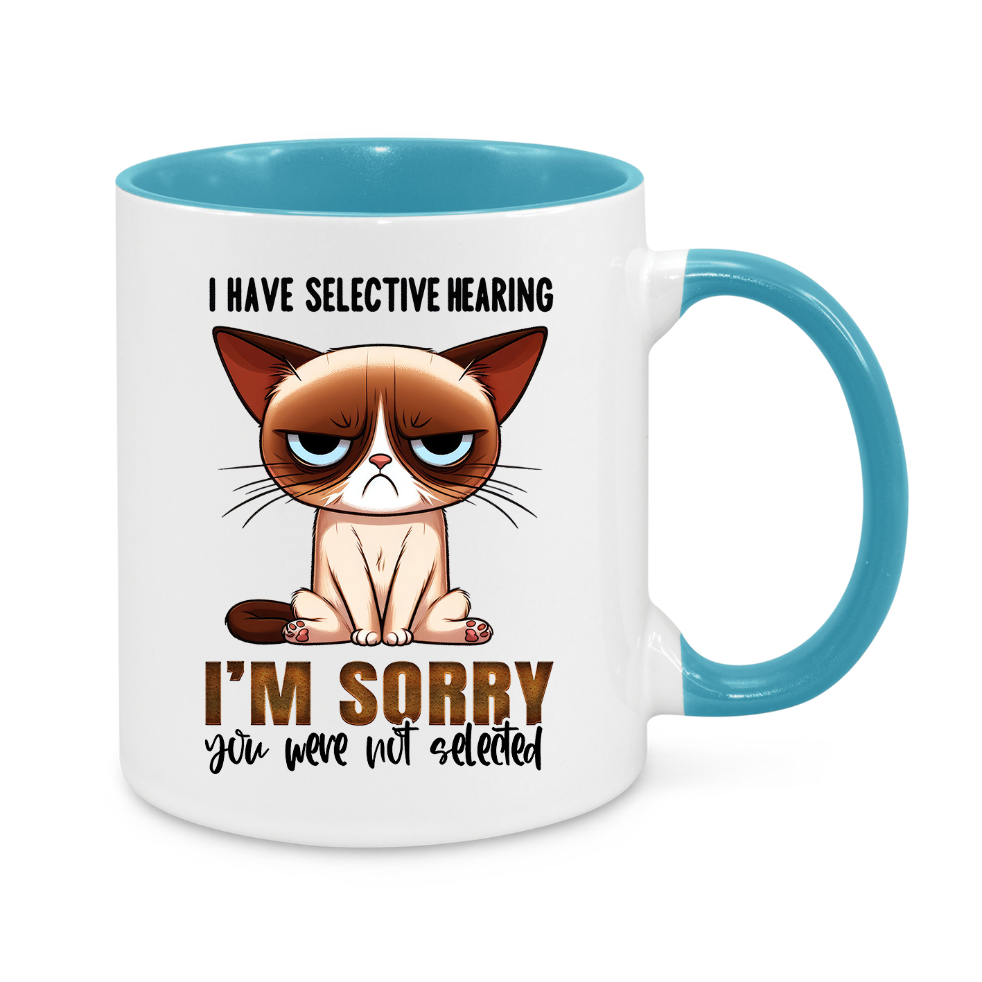 Selective Hearing Funny Cat Mug – Grumpy & Hilarious Gift for Cat Lovers