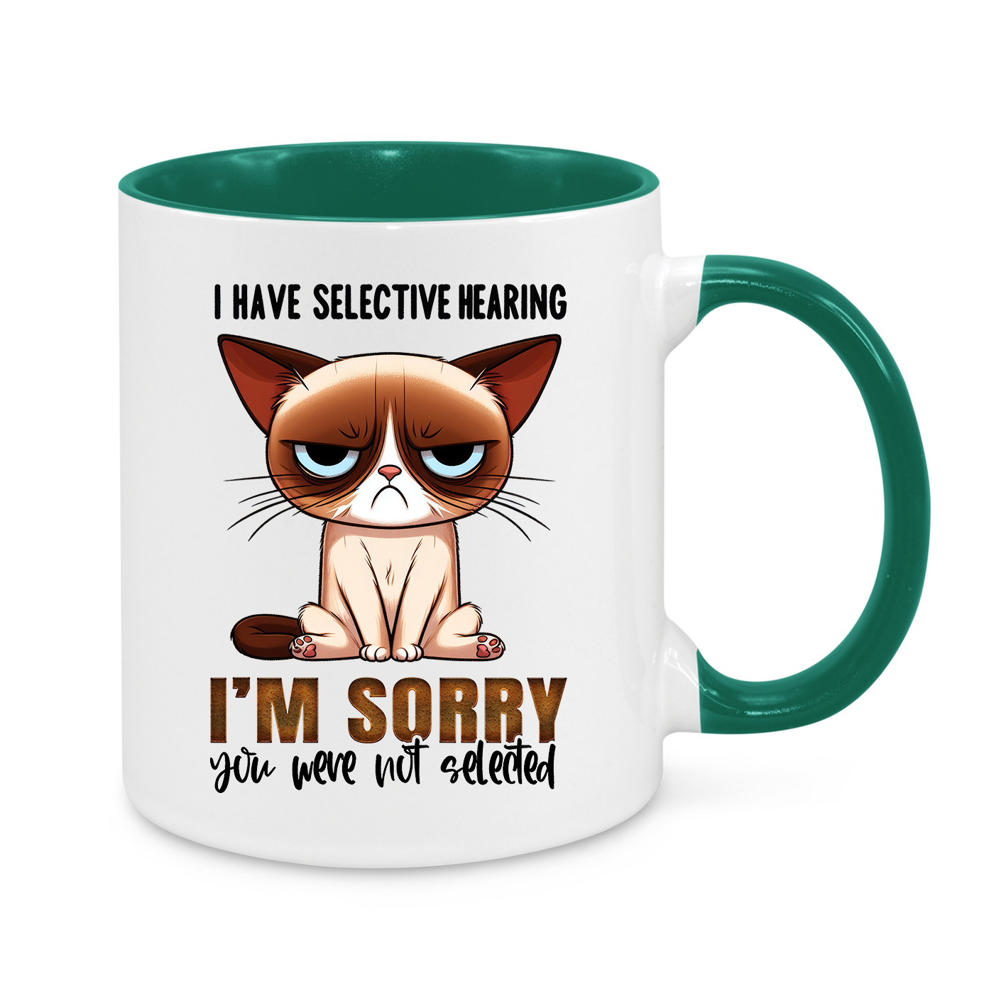 Selective Hearing Funny Cat Mug – Grumpy & Hilarious Gift for Cat Lovers