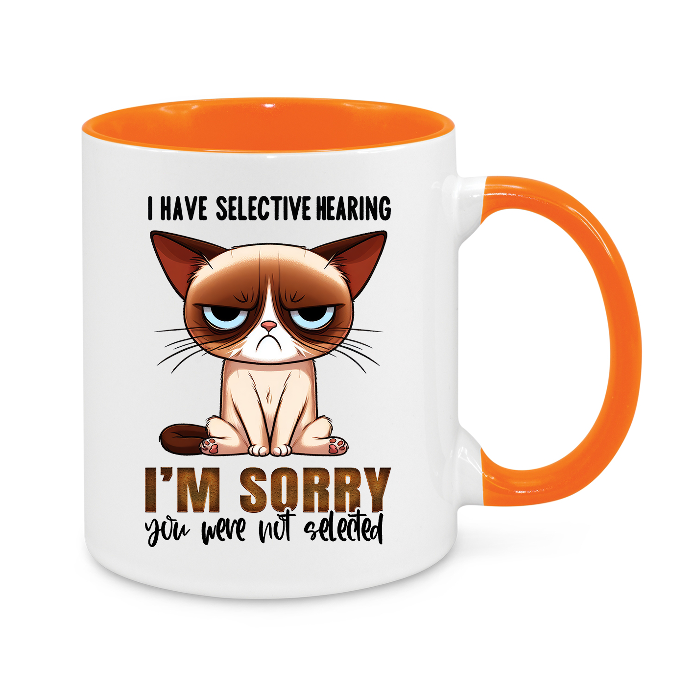 Selective Hearing Funny Cat Mug – Grumpy & Hilarious Gift for Cat Lovers