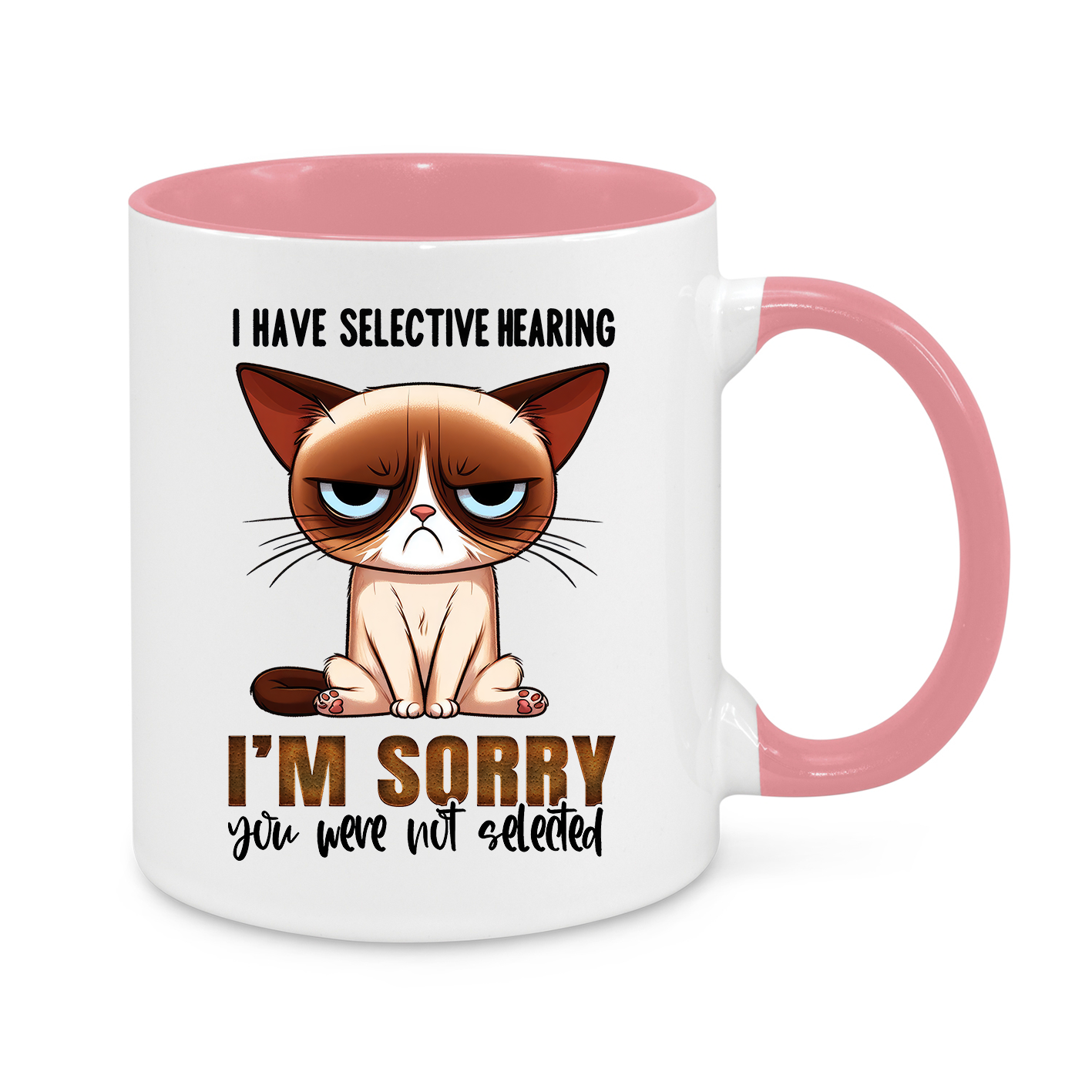 Selective Hearing Funny Cat Mug – Grumpy & Hilarious Gift for Cat Lovers