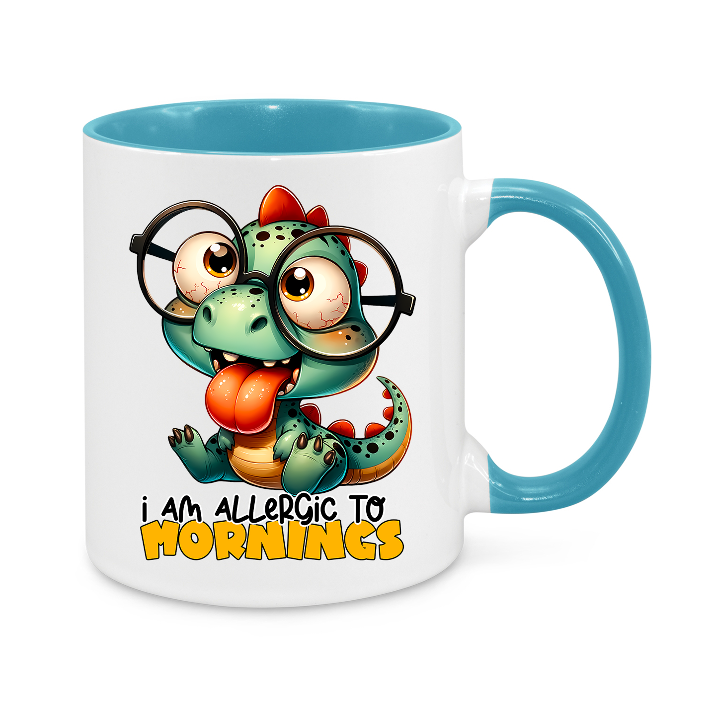 I Am Allergic to Mornings – Funny Dinosaur Mug | Coffee Lover’s Gift