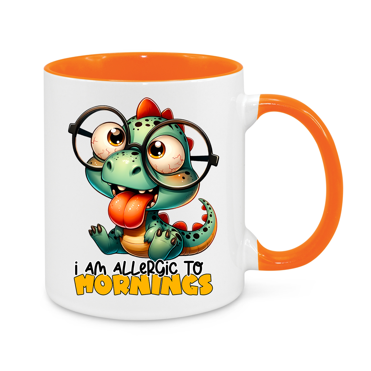 I Am Allergic to Mornings – Funny Dinosaur Mug | Coffee Lover’s Gift