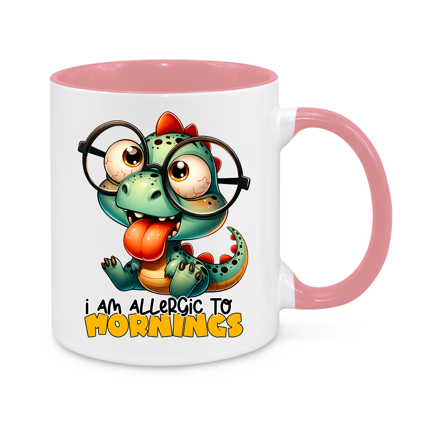 I Am Allergic to Mornings – Funny Dinosaur Mug | Coffee Lover’s Gift