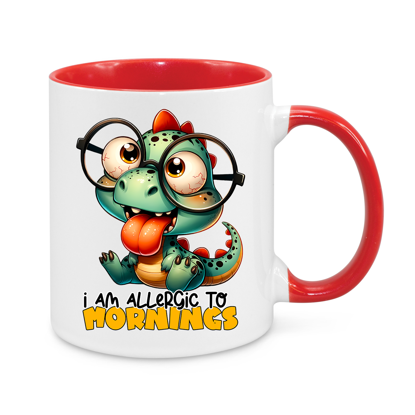 I Am Allergic to Mornings – Funny Dinosaur Mug | Coffee Lover’s Gift