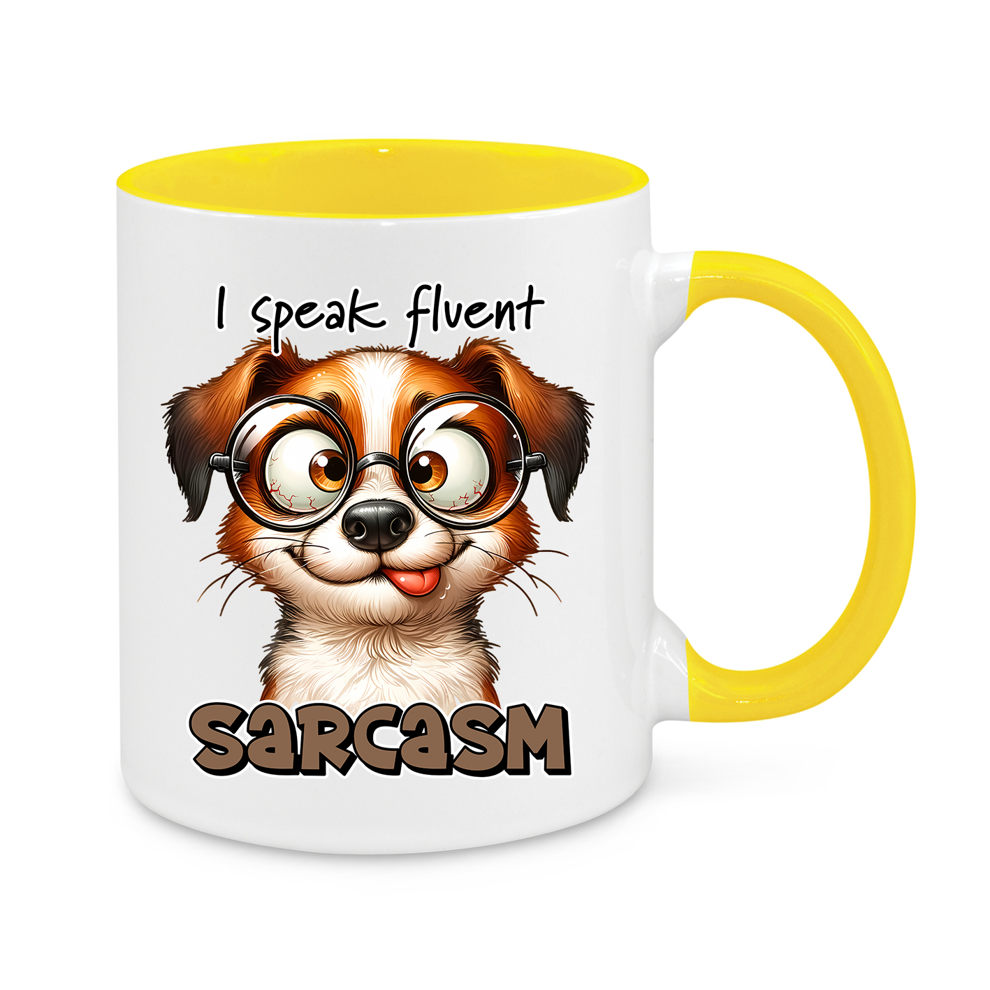 I Speak Fluent Sarcasm – Funny Dog Coffee Mug for Humor Lovers