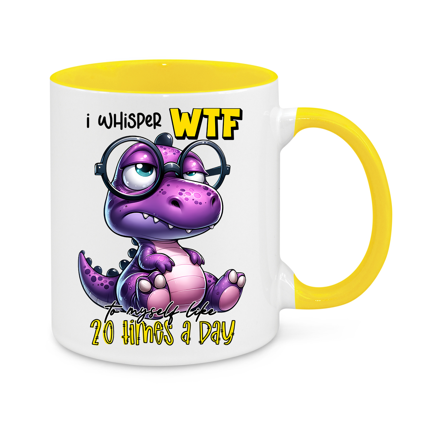 Grumpy Dino – Personalised Funny Coffee Mug for Morning Struggles