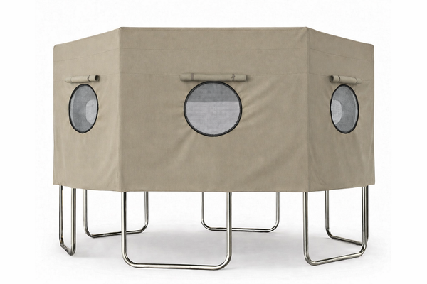 Skyloft Trampoline Tent Cover with Basketball Hoop, Ball & Pump – Fits 12FT & 14FT Trampolines