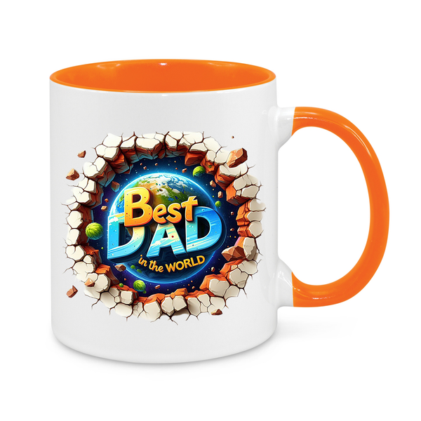 Best Dad in the World Mug – 11oz Ceramic Coffee Cup – Gift for Dad’s Birthday, Father’s Day or Christmas