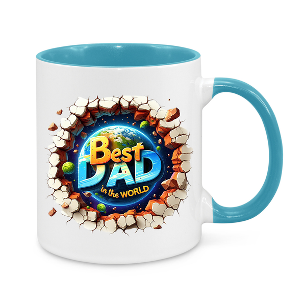 Best Dad in the World Mug – 11oz Ceramic Coffee Cup – Gift for Dad’s Birthday, Father’s Day or Christmas