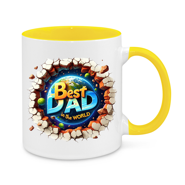 Best Dad in the World Mug – 11oz Ceramic Coffee Cup – Gift for Dad’s Birthday, Father’s Day or Christmas