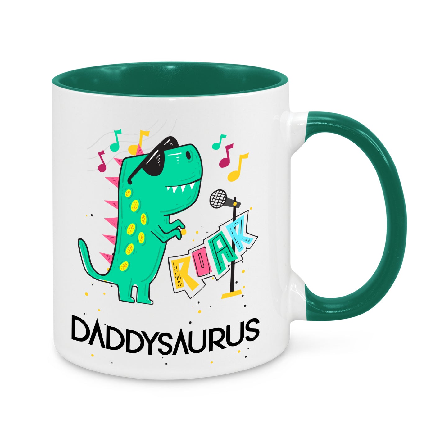Daddysaurus Mug – Funny Dinosaur Dad Coffee Cup – Cool Gift for Fathers