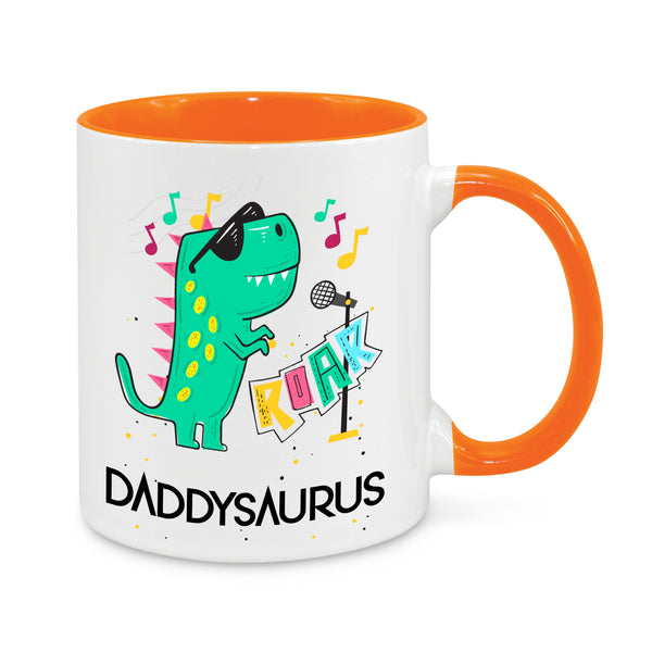 Daddysaurus Mug – Funny Dinosaur Dad Coffee Cup – Cool Gift for Fathers