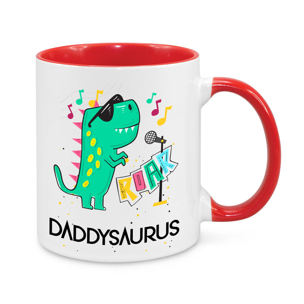 Daddysaurus Mug – Funny Dinosaur Dad Coffee Cup – Cool Gift for Fathers
