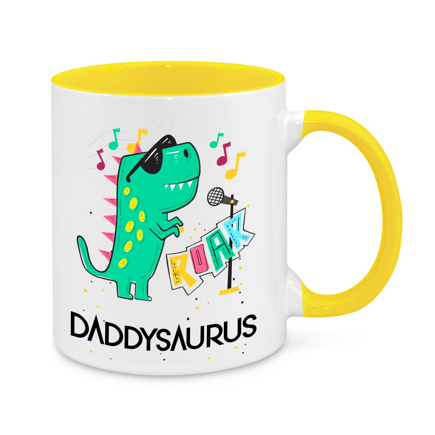 Daddysaurus Mug – Funny Dinosaur Dad Coffee Cup – Cool Gift for Fathers