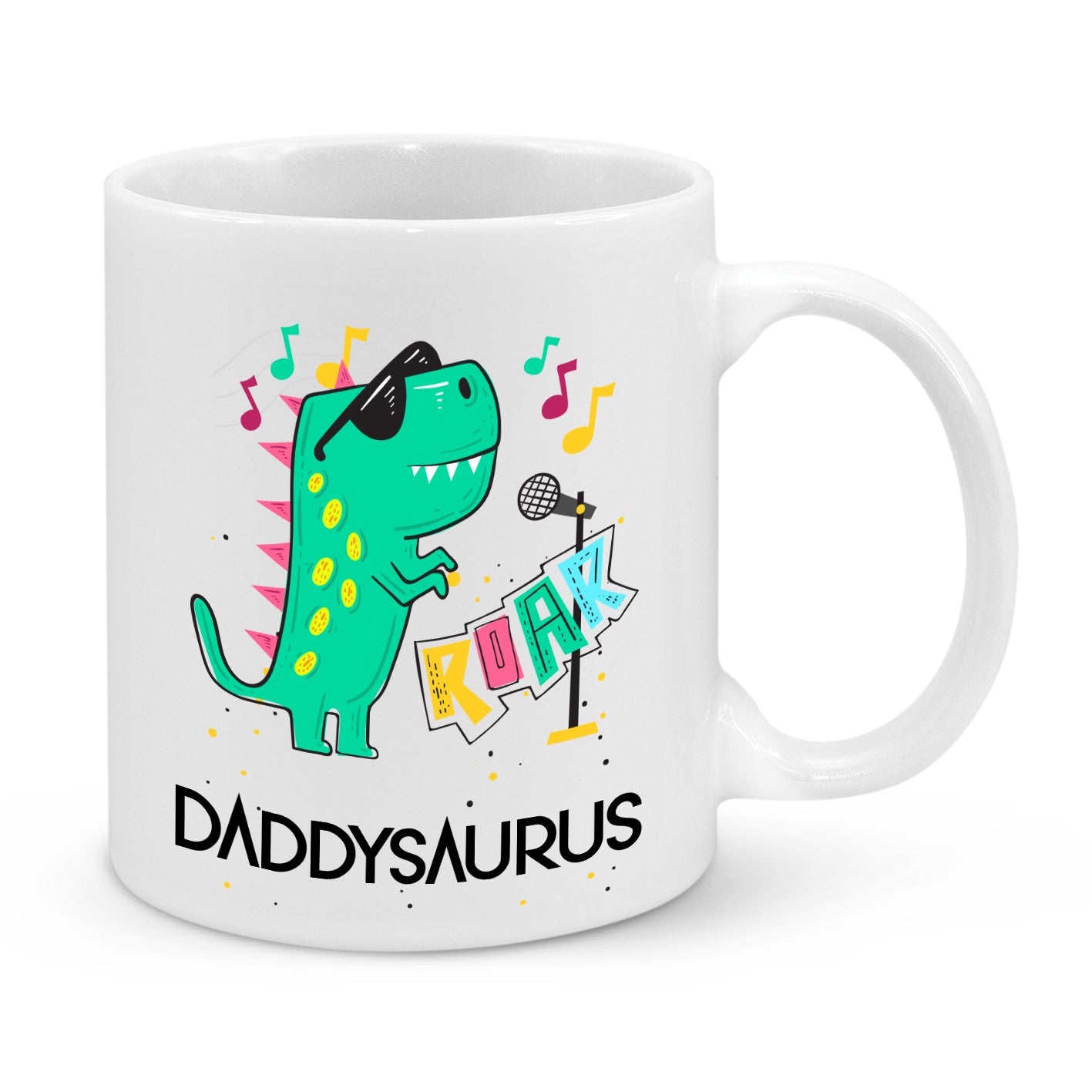 Daddysaurus Mug – Funny Dinosaur Dad Coffee Cup – Cool Gift for Fathers