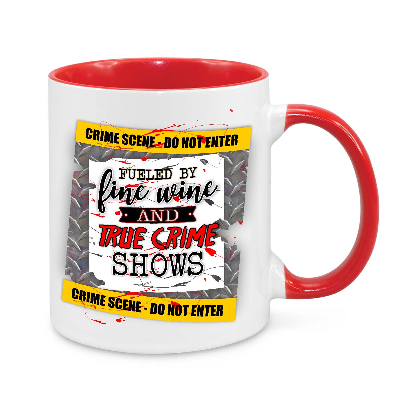 Fueled by Fine Wine and True Crime Novelty Mug