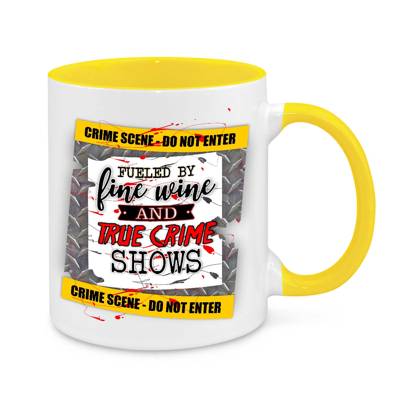 Fueled by Fine Wine and True Crime Novelty Mug